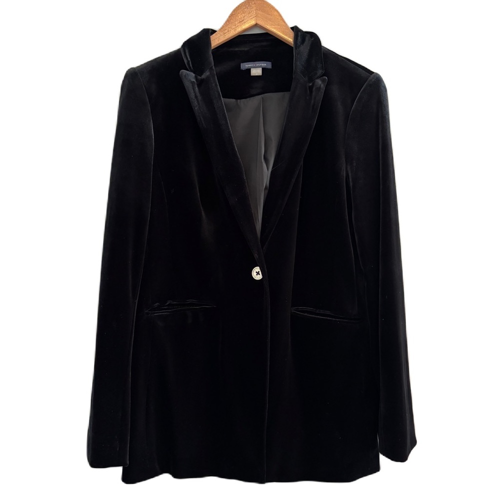 Tommy Hilfiger Women’s Black Velvet Formal Jacket Size 10